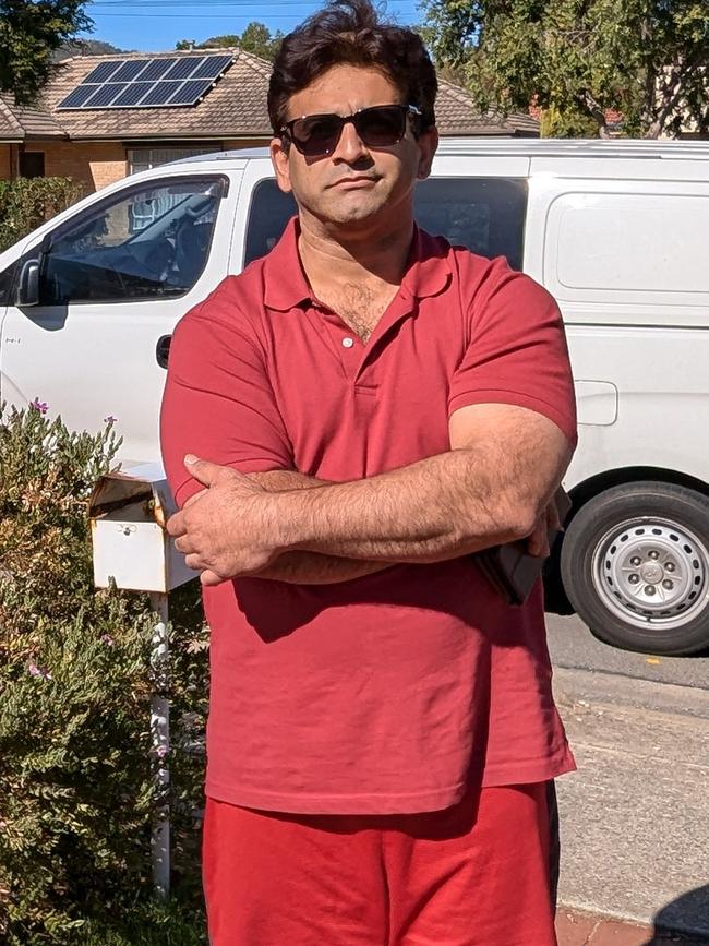 Scott Subbiah saw the crash victim lying on the road outside his home after hearing a loud thud from inside. Picture: Darren Chaitman