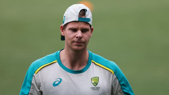 ADELAIDE, AUSTRALIA - DECEMBER 11: Steve Smith of Australia looks on at AdelaideOval on December 11, 2020 in Adelaide, Australia. (Photo by Daniel Kalisz/Getty Images)