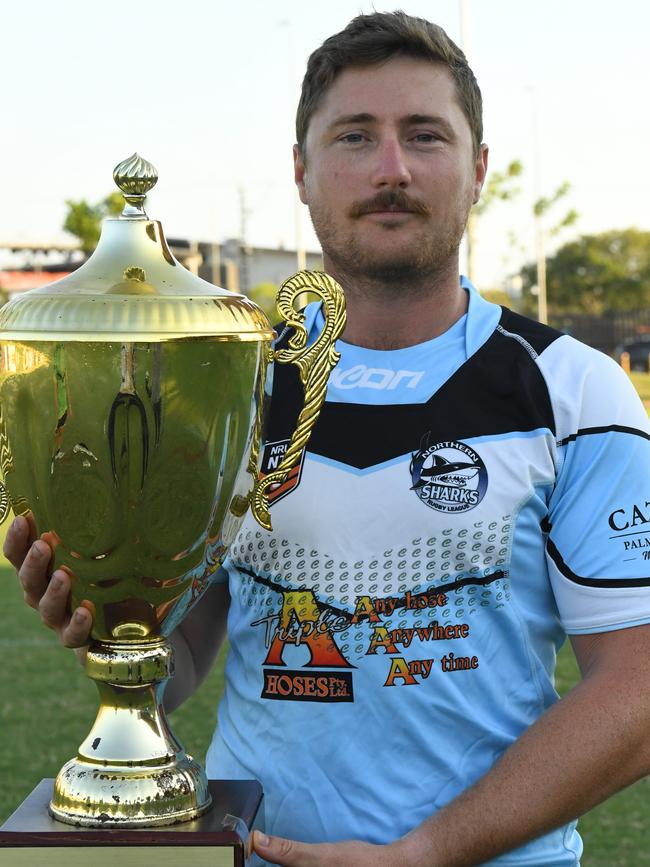 NRL NT Sharks men's captain Jacob Collie ahead of the 2022 grand final. Picture: (A)manda Parkinson