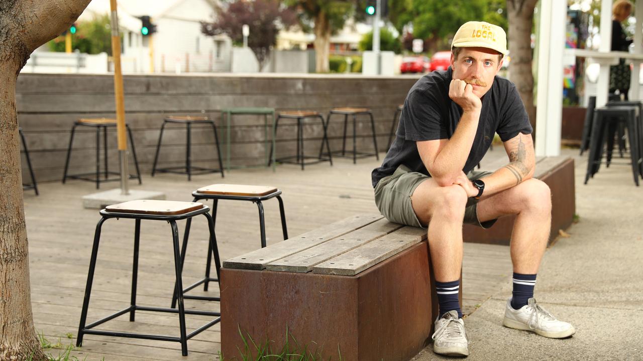 Ben McLachlan has been in a year long dispute with council to try and keep the parklet at The Local cafe. Picture: Alison Wynd