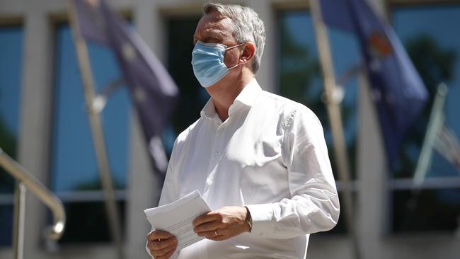 Victorian Minister for Health, Martin Foley addresses the media. Picture: NCA NewsWire / Daniel Pockett