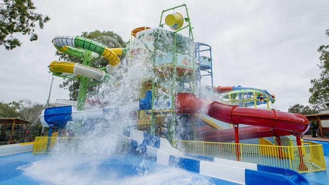 Big 4 Holiday Park in Helensvale’s huge new water park – "the southern hemisphere’s biggest water park located inside a holiday park" with combined slide length of 317m. Picture: Jerad Williams