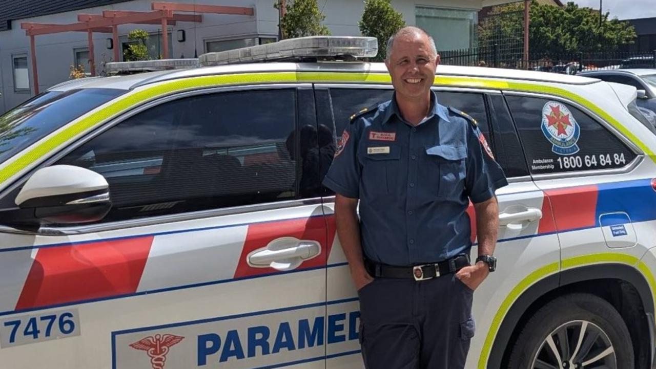 Geelong paramedic Michaels Wells is celebrating 25 years as a mobile intensive care paramedic. Picture: Supplied