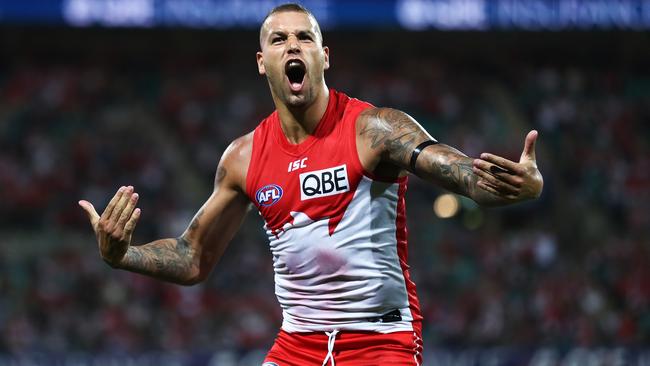 Lance Franklin says trade talk has been “water off a duck’s back”. Picture: Phil Hillyard