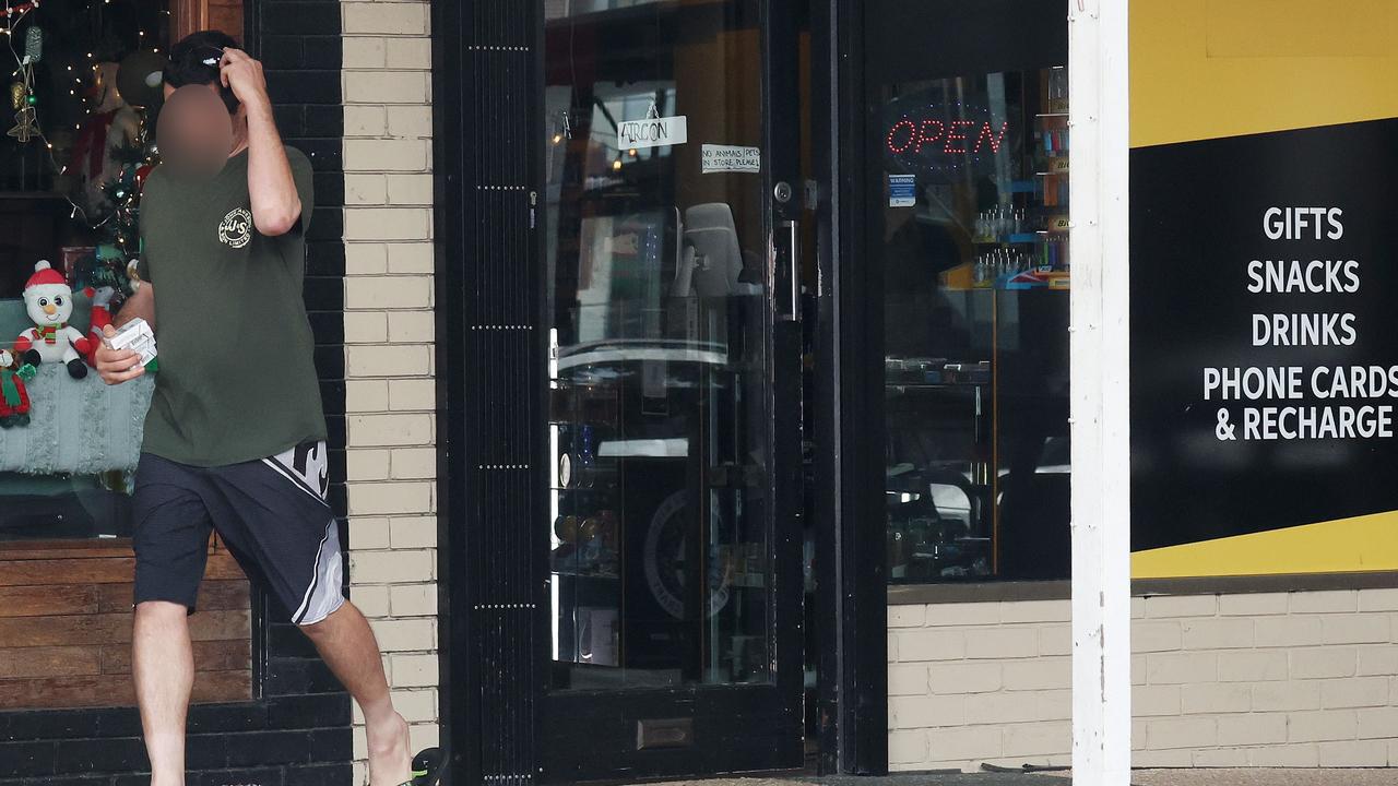 A man walks out of a north Brisbane tobacco store. Picture: Liam Kidston