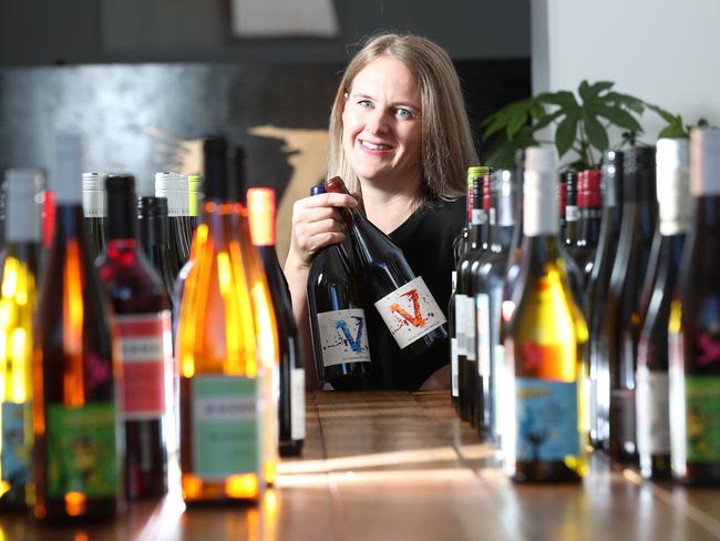 3.4.2020.In the wake of cellar door closures, Vanguardist has changed its wine room in the main street of Clare into a local wineries bottle shop, featuring 24 different local wineries.Claire Hannigan at Vanguardist in the main street of Clare. PIC TAIT SCHMAAL.