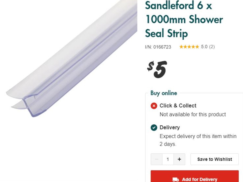 If your plastic seal strip is beyond repair (ie, it’s really dirty), you can replace it with one from Bunnings for as little as $5. Picture: Bunnings