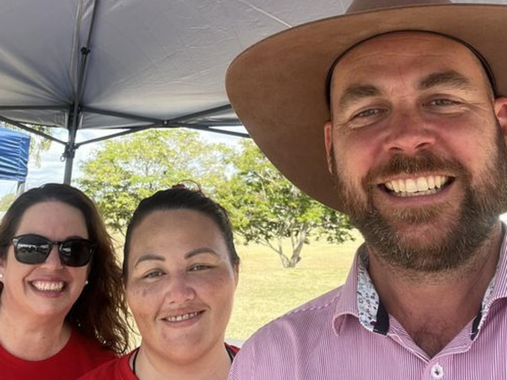 Labor candidate for Rockhampton Craig Marshall at the polling booths on election day.