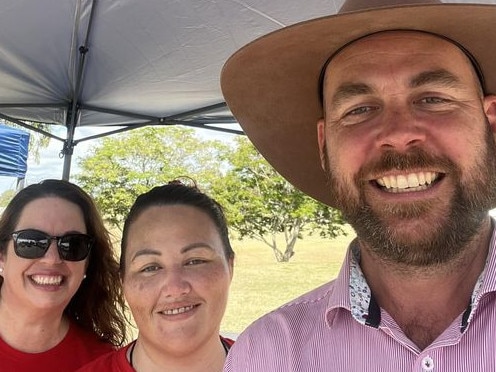 Labor candidate for Rockhampton Craig Marshall at the polling booths on election day.