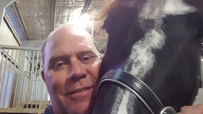 Slain police officer Senior Constable David Masters with his beloved troop horse Manny. Picture: Supplied.