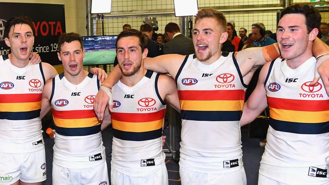 HAPPY CROWS: Are they also the greatest Adelaide team of all time in home-and-away football? The figure say so. Picture: Quinn Rooney (Getty Images)