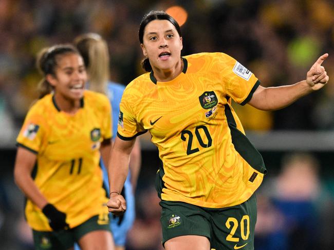 Sam Kerr’s Matildas teammates can’t wait for her comeback. Picture: AFP