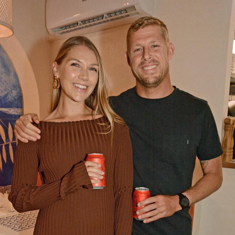 Breeana Randall and Mick Fanning at opening of Maman Restaurant in Burleigh Heads. Picture: Regina King.