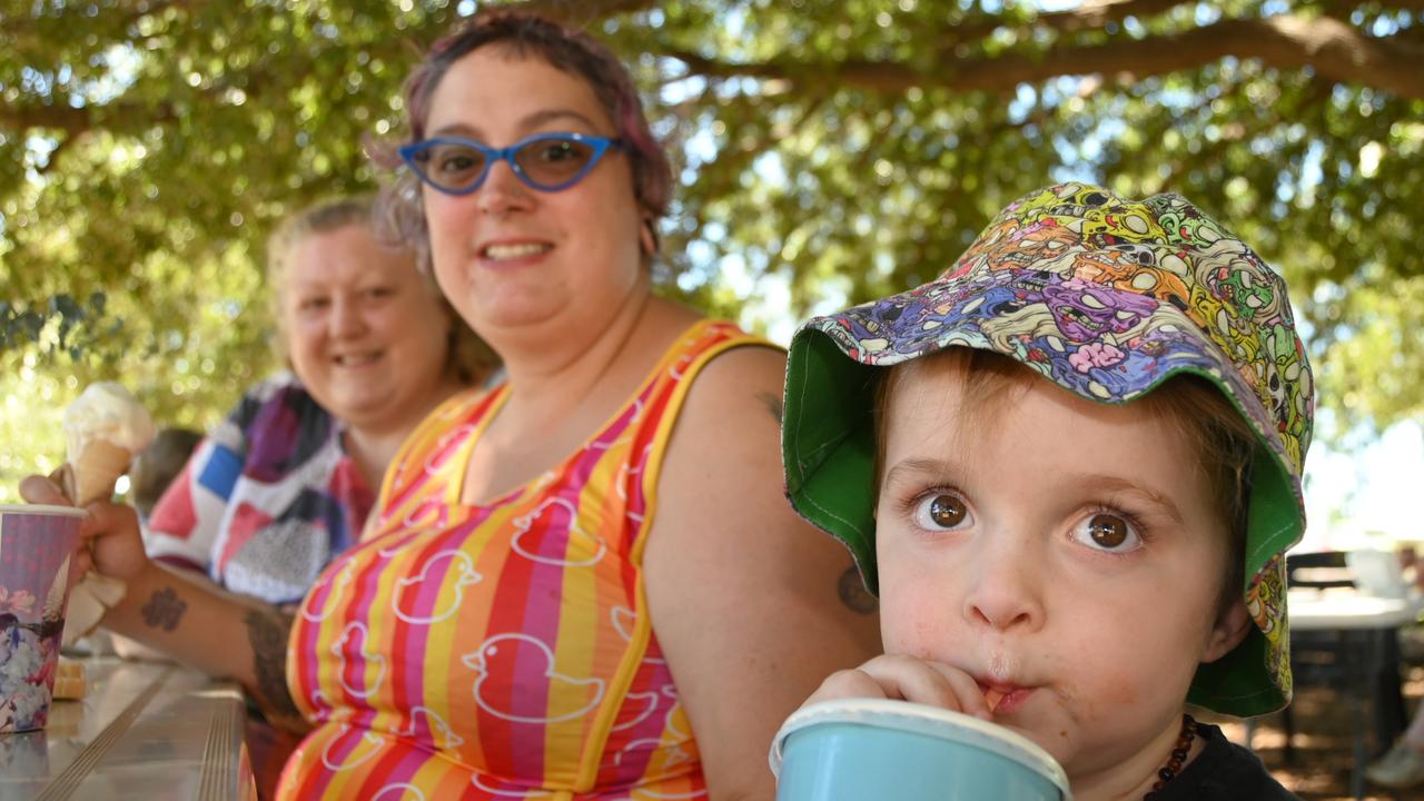 Geham State School celebrate 150th anniversary. From left; Tina Cherry, Frankie Aitken and her son Killian Aitken.