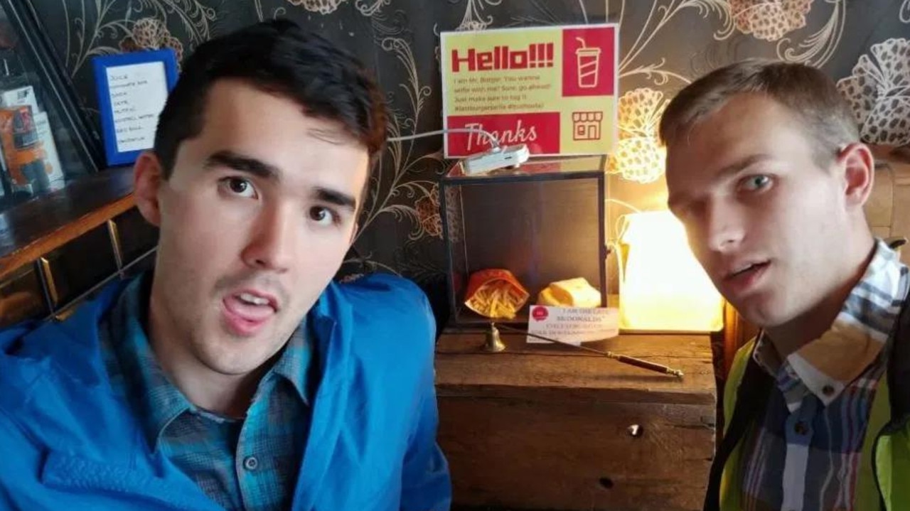 Tourists visit the burger and fries at the hostel. Picture: Twitter