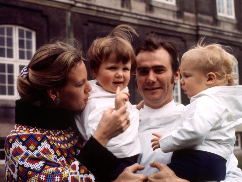 Crown Prince Frederik as a toddler with his parents and younger brother. Picture: AFP