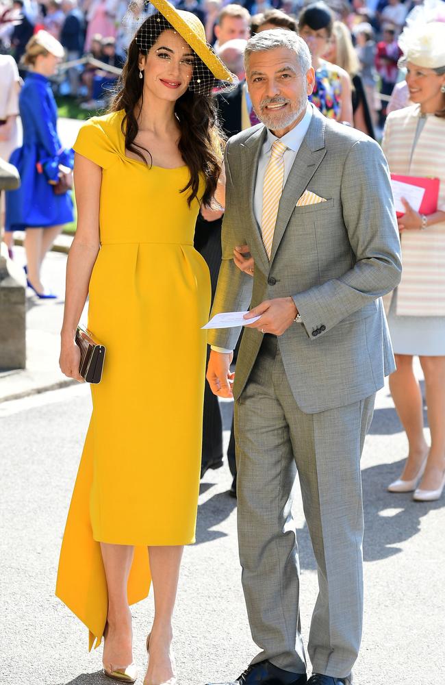 Amal and George Clooney arrive for the wedding. Picture: AFP/ POOL / Ian West