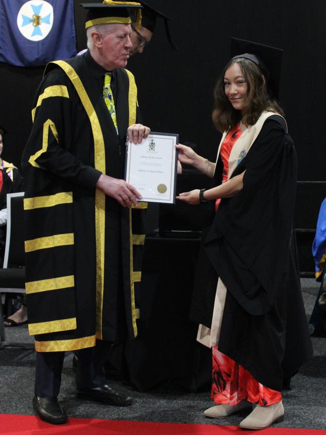 Sabrina Zwarts graduated with a Diploma of Digital Media at the CQUniversity graduation ceremony in Bundaberg on December 14, 2023.