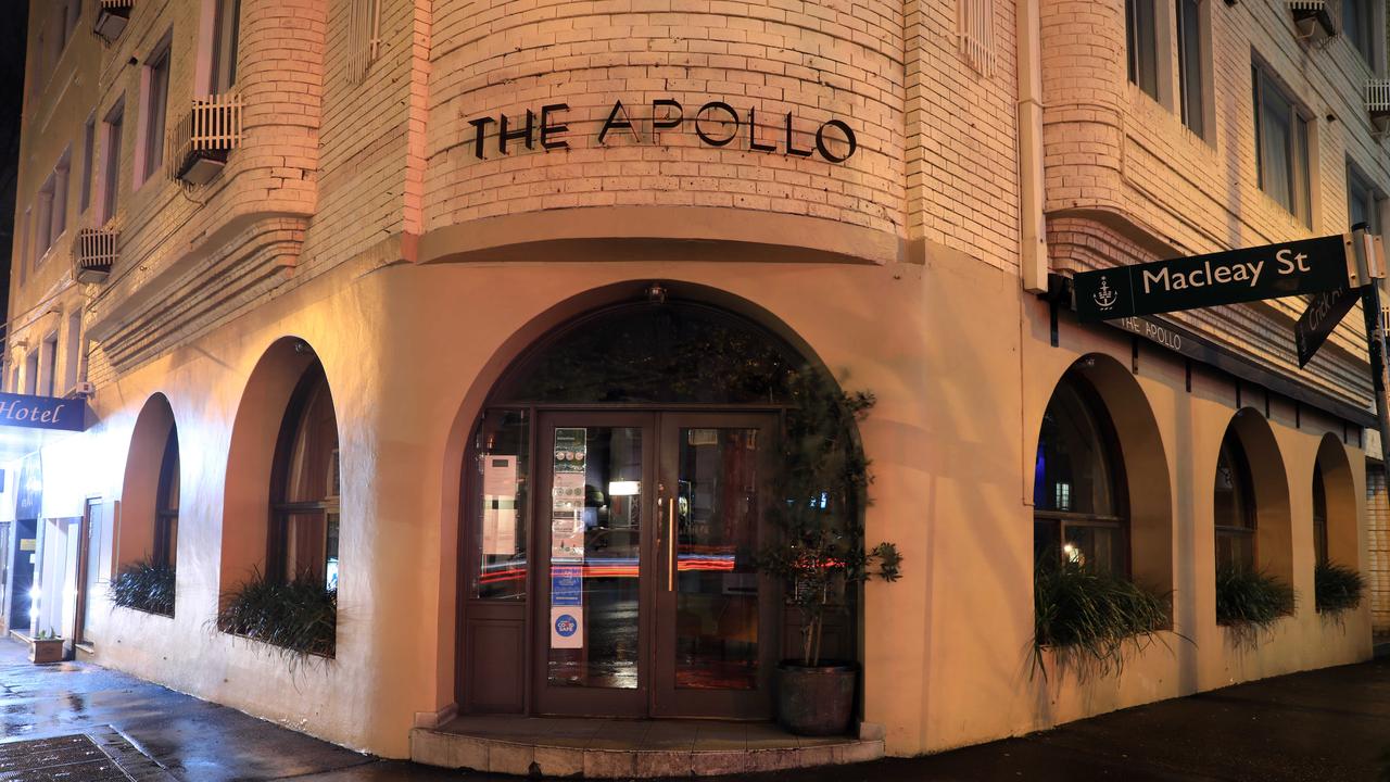 Health warnings around The Apollo restaurant in Potts Point have been extended after three new linked cases, including an employee of the restaurant, were diagnosed on Tuesday. Picture: Christian Gilles