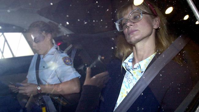 Lucy Dudko leaving NSW District Court after being found guilty of hijacking a helicopter to break her lover John/Killick out of jail 09 Mar 2001. Picture: Supplied