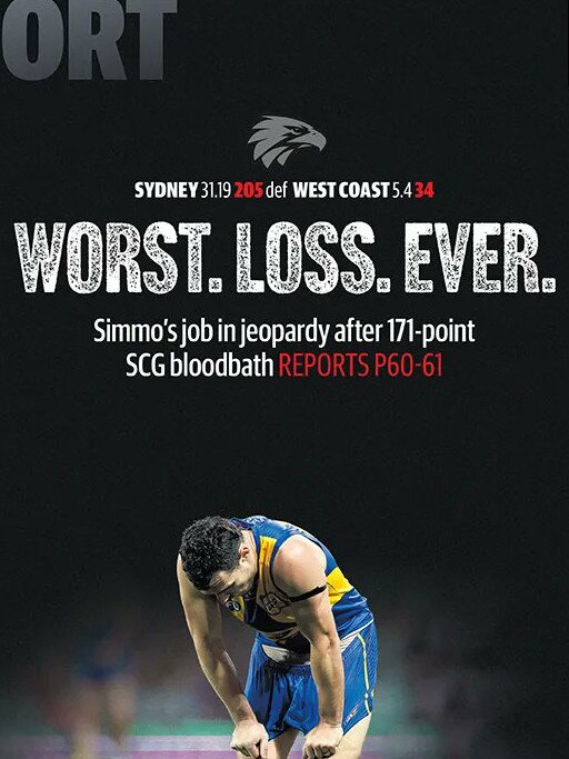 The back page of The Sunday Times for June 25, 2023, the morning after West Coast’s historic loss.