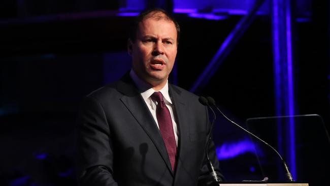 Josh Frydenberg speaks at the Global Food Forum in Melbourne yesterday. Picture: Stuart McEvoy