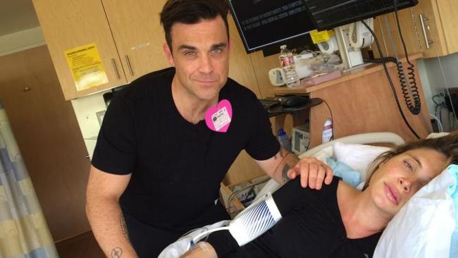 Robbie Williams in the labour ward Picture: @RobbieWilliams