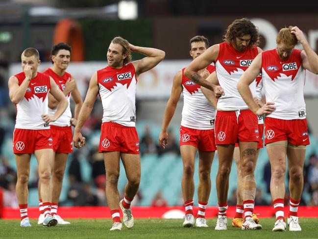 The Swans are without answers after a third-straight loss at home. Picture: Phil Hillyard