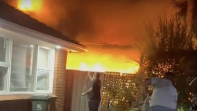 Bradbury house fire on 30 March 2024. Picture: 7NEWS