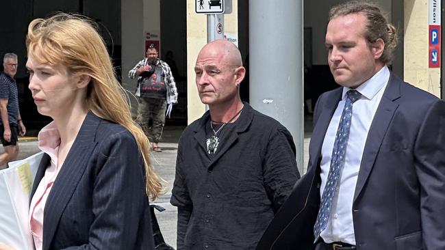 Dion Barber arrives at the District Court in Perth with his legal team for the start of a three week trial, he is suing the state government over claims he was placed in the care of his alleged abusers, and was abused again while in state care. Picture: NewsWire/ Emma Kirk,