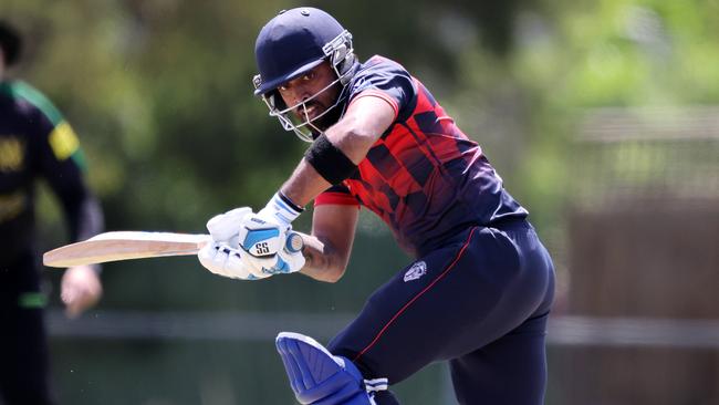 Viraj Lakshitha of Haig Fawkner batting. Picture: George Sal