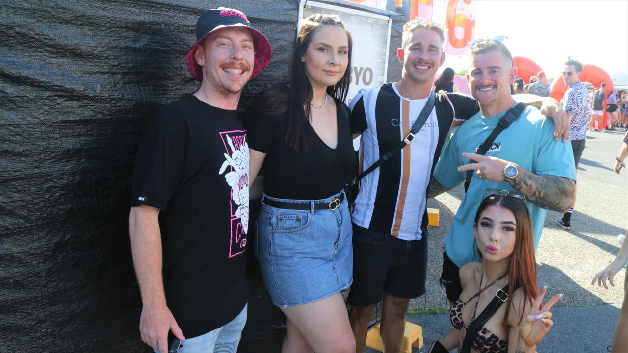 Lachlan White, Emily Altrendo, Justin McGahan, Michael Petterwood and Nikki Ius at Grass is Greener 2022. Picture: Peter Carruthers