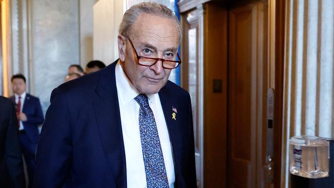 Senate Majority Leader Chuck Schumer leaves the Senate Chambers in the US. Picture: Anna Moneymaker/Getty Images/AFP