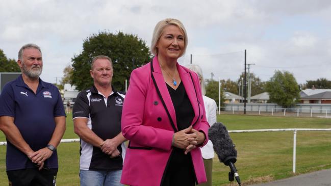 Lyons Liberal candidate Susie Bower announced $5m for projects at Perth, one of Tasmania's fastest growing communities. Picture: Liberal Party.