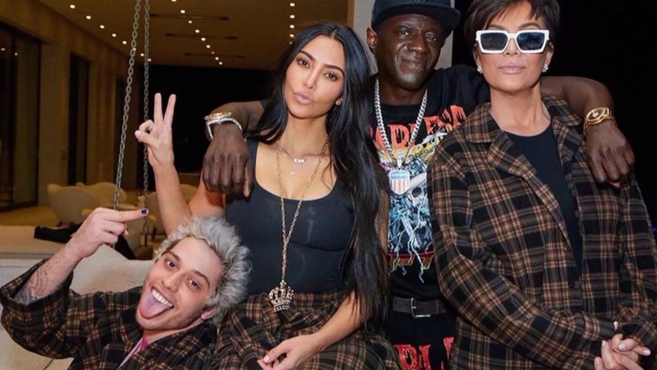 Kim Kardashian, Pete Davidson, Flavor Flav and Kris Kardashian in a photo posted to Flavor Flav's Instagram. Picture: flavorflav/Instagram