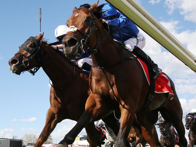 Benbatl (rails) holds out Blair House. Picture: Michael Klein