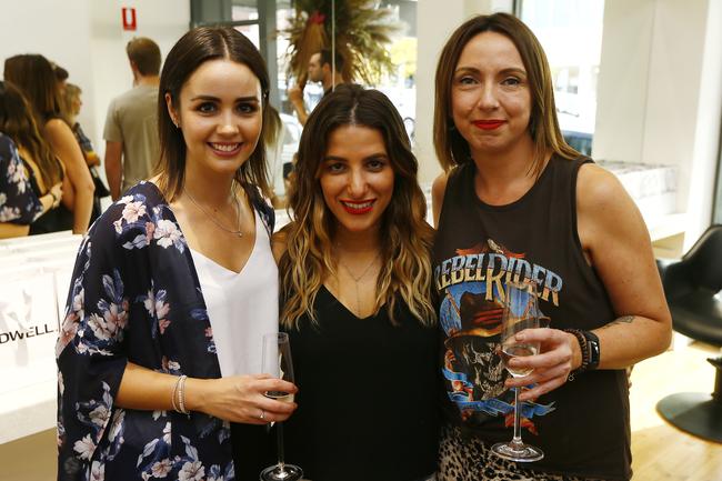 Opening of Mazi Hair. Larissa Bresnehan of Howrah, Alexandra Kontos of Goodwood, Rachael Sibley of Lenah Valley. PICTURE: MATT THOMPSON