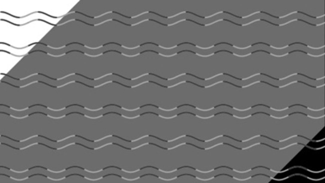 It’s all in the eye: the colour scheme on this pattern helps trick the mind into thinking some of the lines have corners and others have curves.