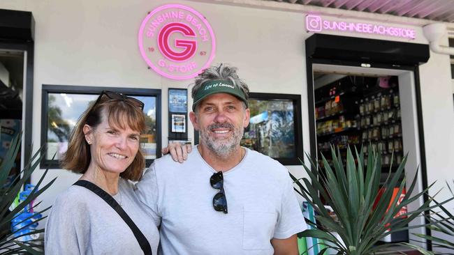 Owners Mandy and Justin Trivett of Sunshine Beach G Store. Picture: Patrick Woods.