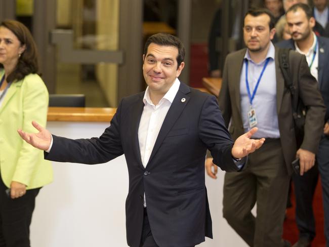 No new reform plans ... Greek Prime Minister Alexis Tsipras leaves the building after an emergency summit of eurozone heads of state or government in Brussels on Tuesday. Picture: AP/Michel Euler