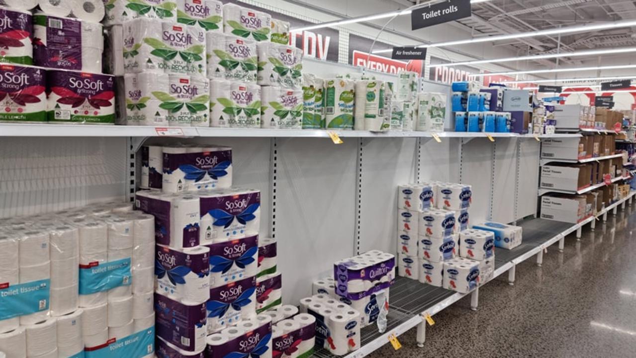 Toilet paper supplies at Coles Birtinya were dwindling.