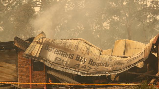 The industrial area of Batemans Bay was devastated by the bushfires. Picture: John Grainger.