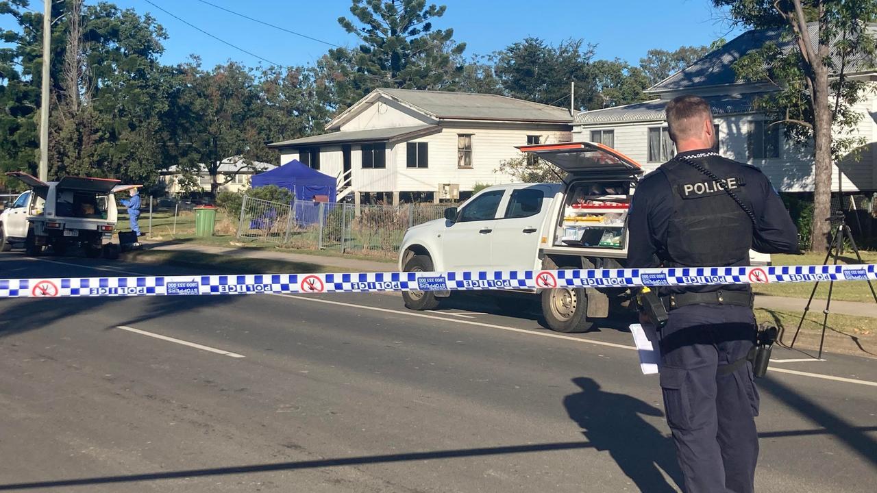 Police have cordoned off a massive area along Patrick St in Laidley after they allege a 48-year-old man was murdered.