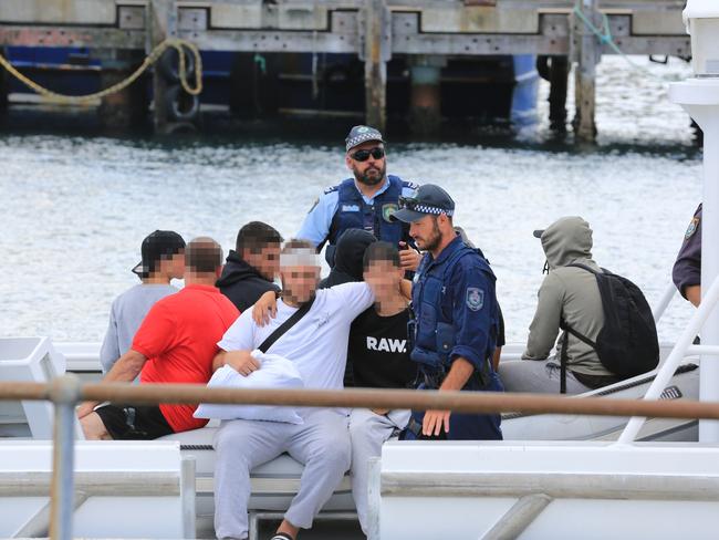 Passengers were taken off the ship by police in the NSW south coast town of Eden.