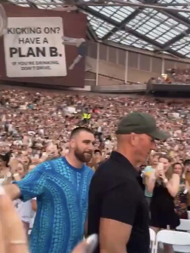 Kelce spotted on Night One of the Eras Tour in Sydney.