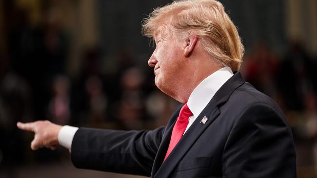 Donald Trump delivers the State of the Union address. Picture: AFP.