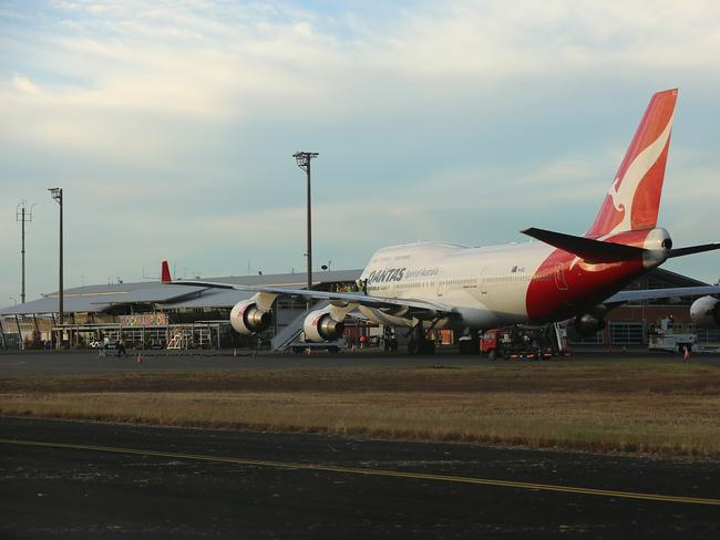 747 QANTAS plane at Rockhampton airport.