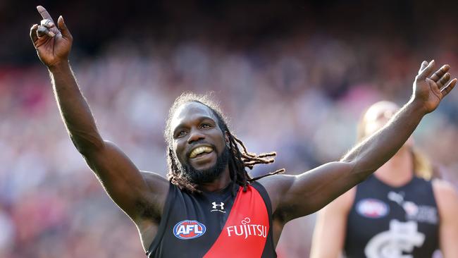 Anthony McDonald-Tipungwuti was the subject of online racial abuse after Essendon’s loss to the Western Bulldogs. Picture: Michael Klein