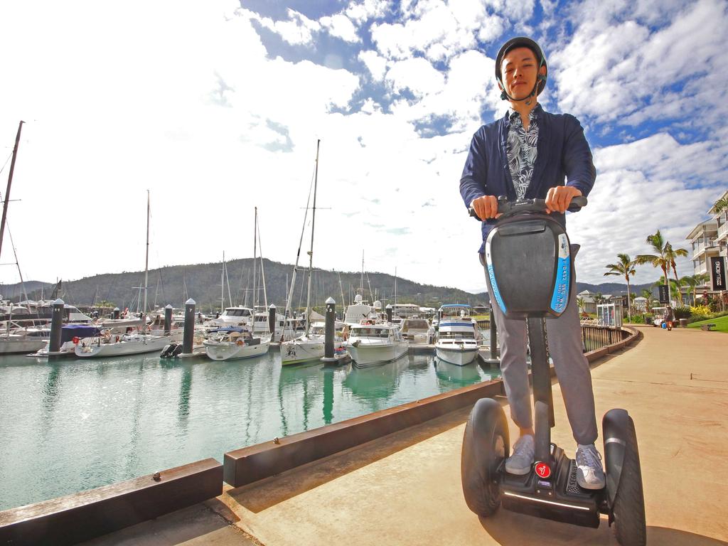 Alex Sun takes a Segway tour of Airlie Beach.