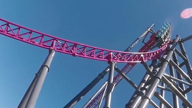 Movie World tests out it's new DC Rivals hypercoaster